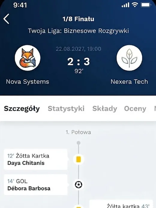 Virium app: match timeline