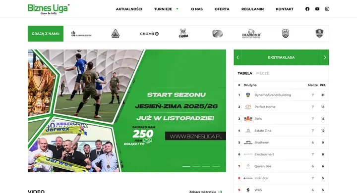 League website on Virium – Biznes Liga